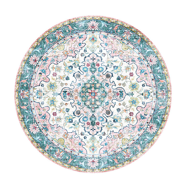 Rond vintage vloerkleed - Lily Oriental Blauw/Roze | Fleurig