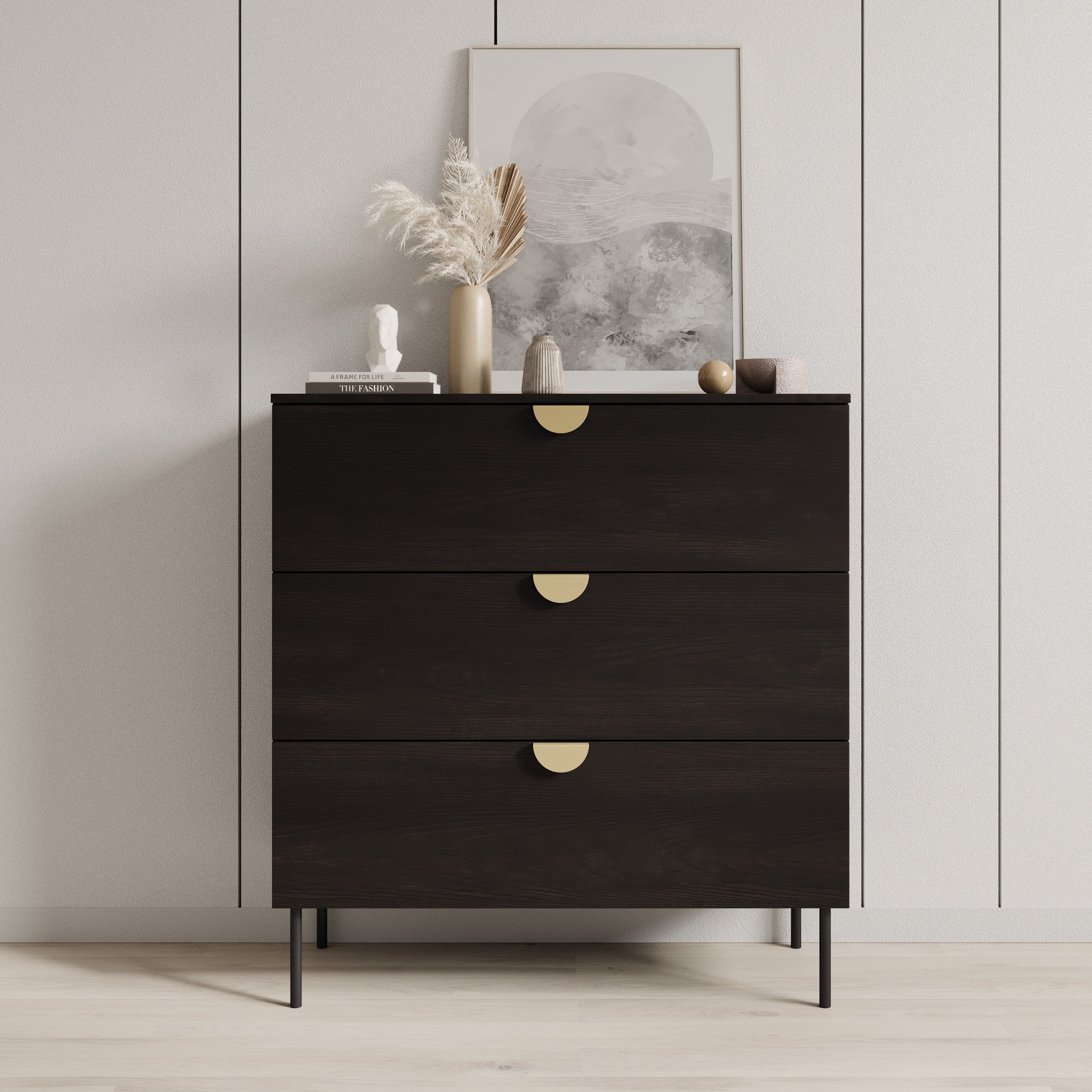Monor - Ladekast - Zwart - 100x40x107 cm