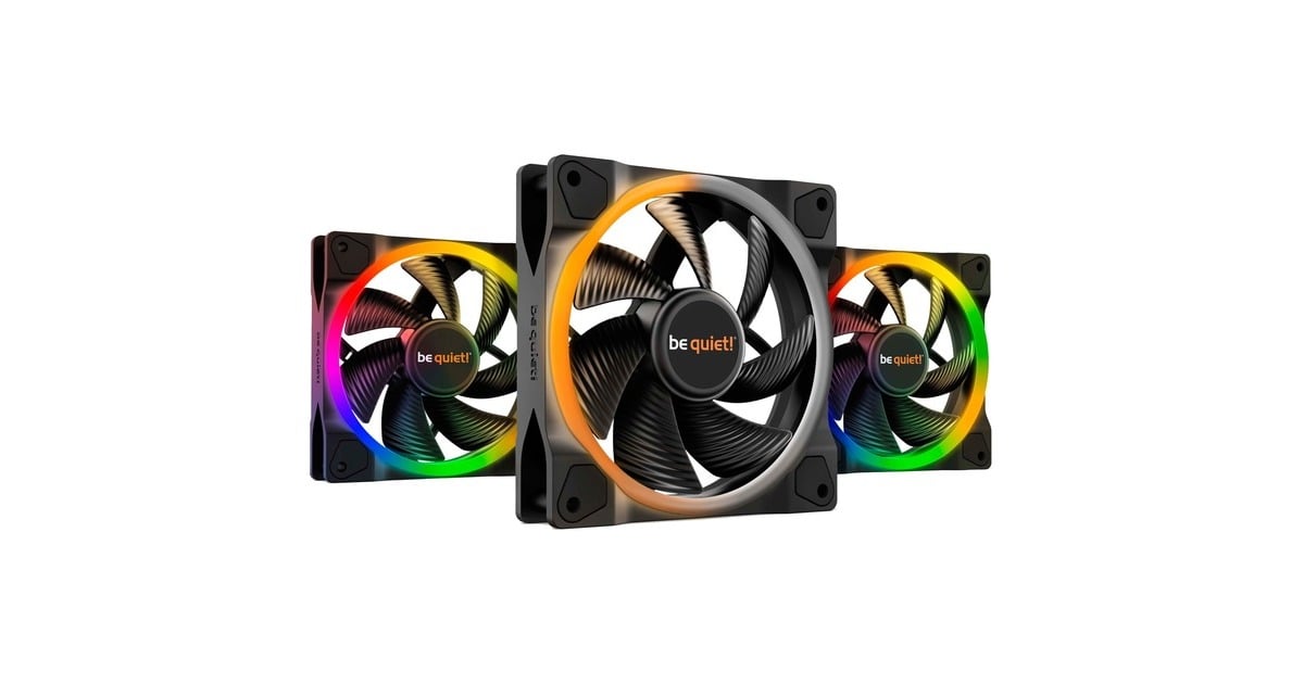 be quiet!Light Wings PWM RGB case fans  (Zwart, 3 stuks, 120 x 120 x 25 mm)