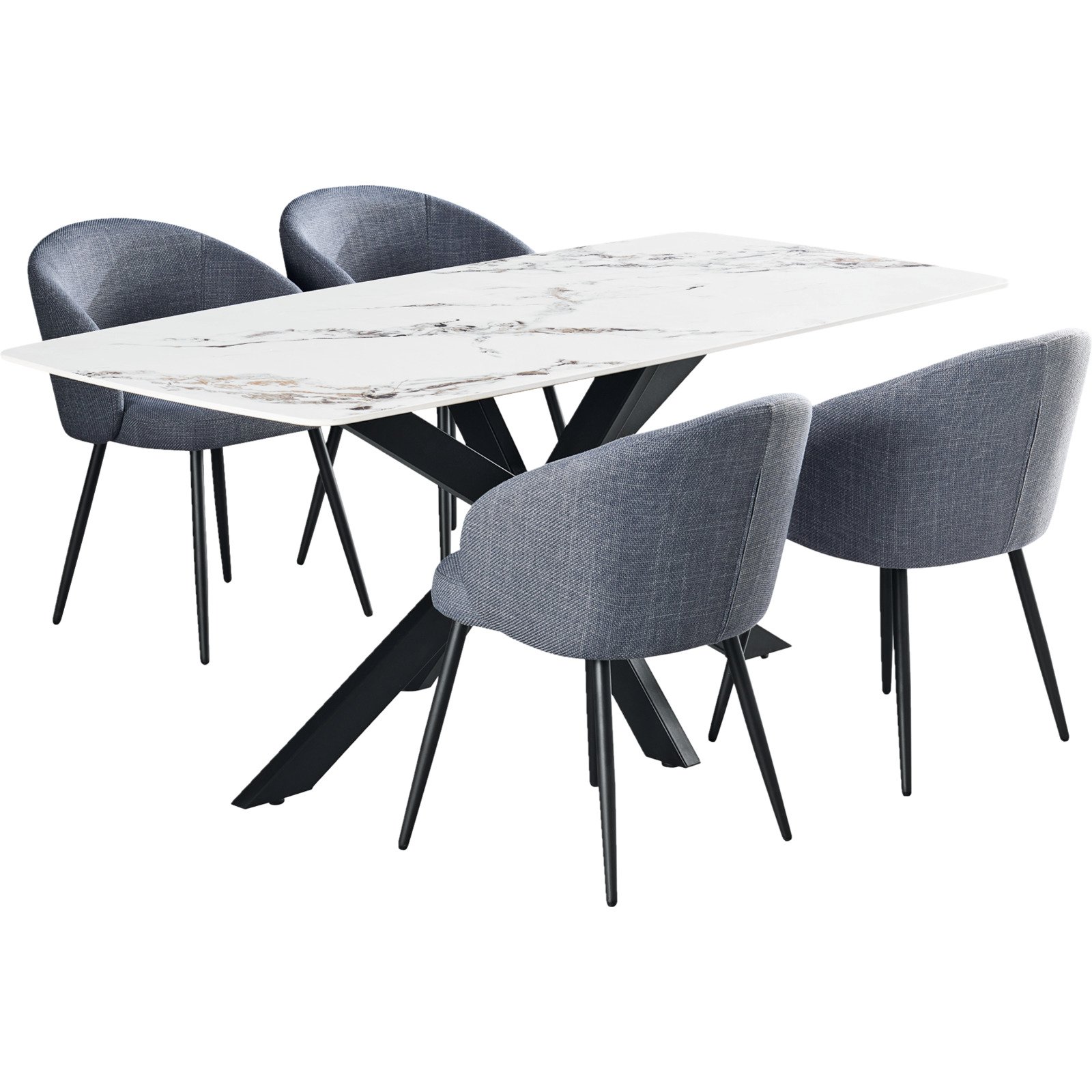 Tisch Davos Keramik weiss 180 x 76 x 90 cm