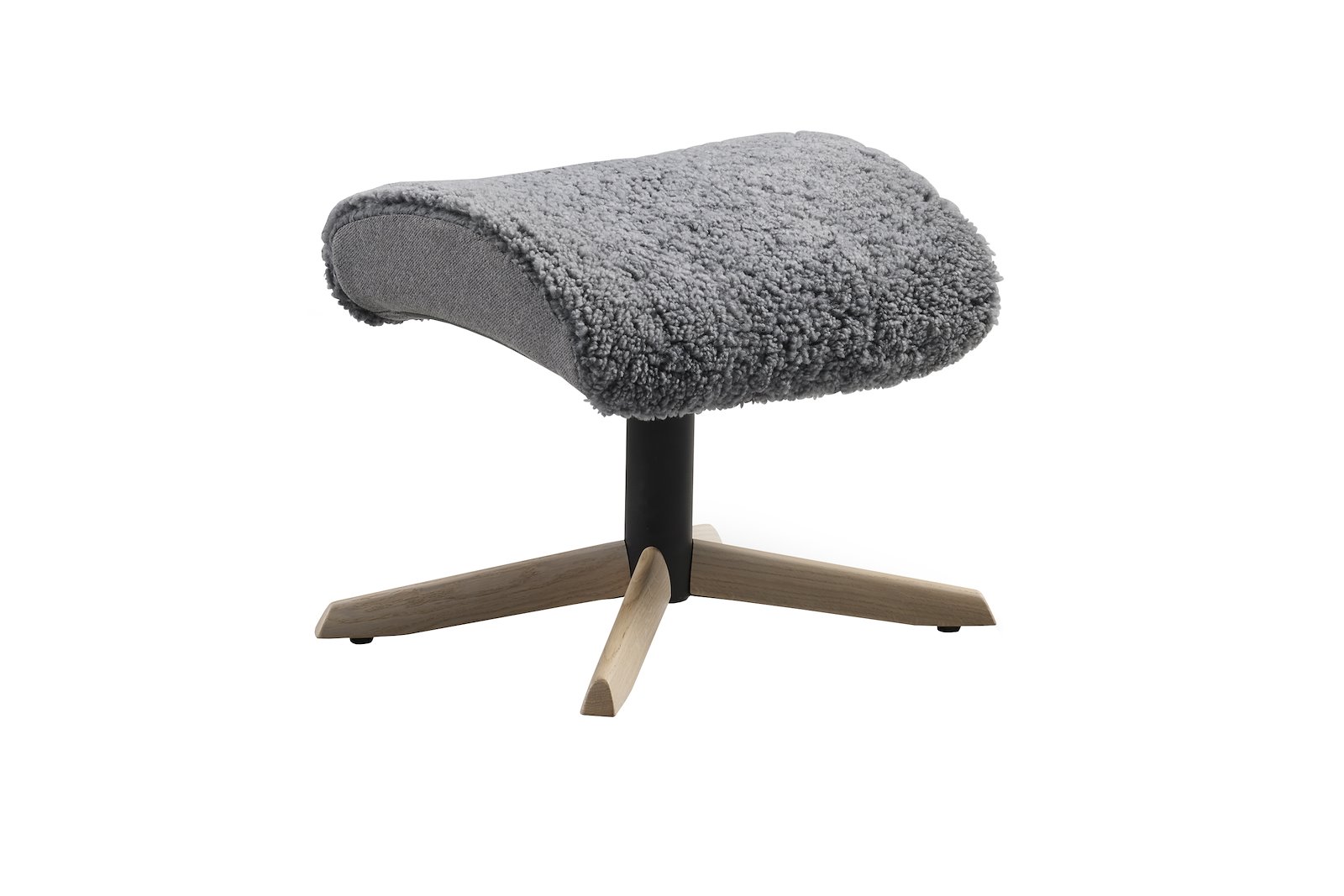 Delta Motion krakk Fåreskinn Scandinavian Grey med trearm og S09 hvitpigmentert