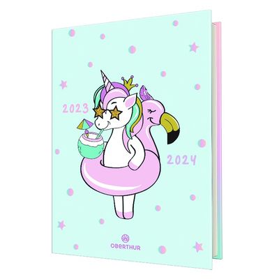 Agenda Licorne - 1 jour par page - 12,5 x 17,5 cm - Oberthur