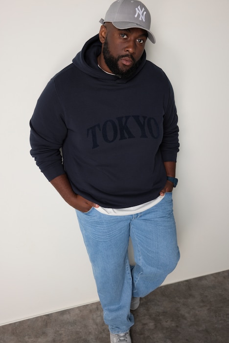 STHUGE Hoodie, oversized, Kapuze, Flockprint, bis 8 XL