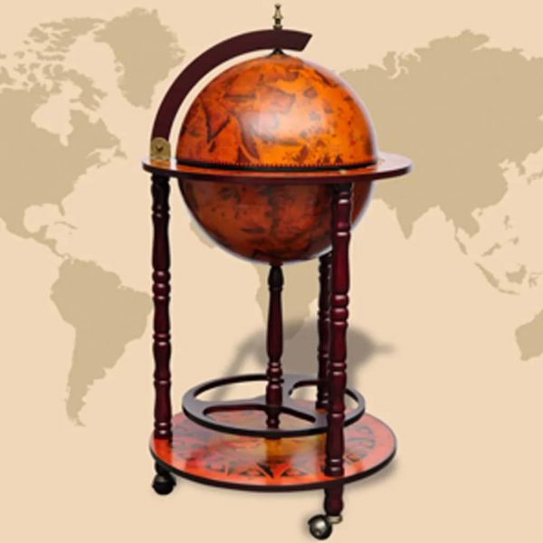Suporte para Garrafas de Vinho Forma de Globo Madeira Eucalipto - 60774