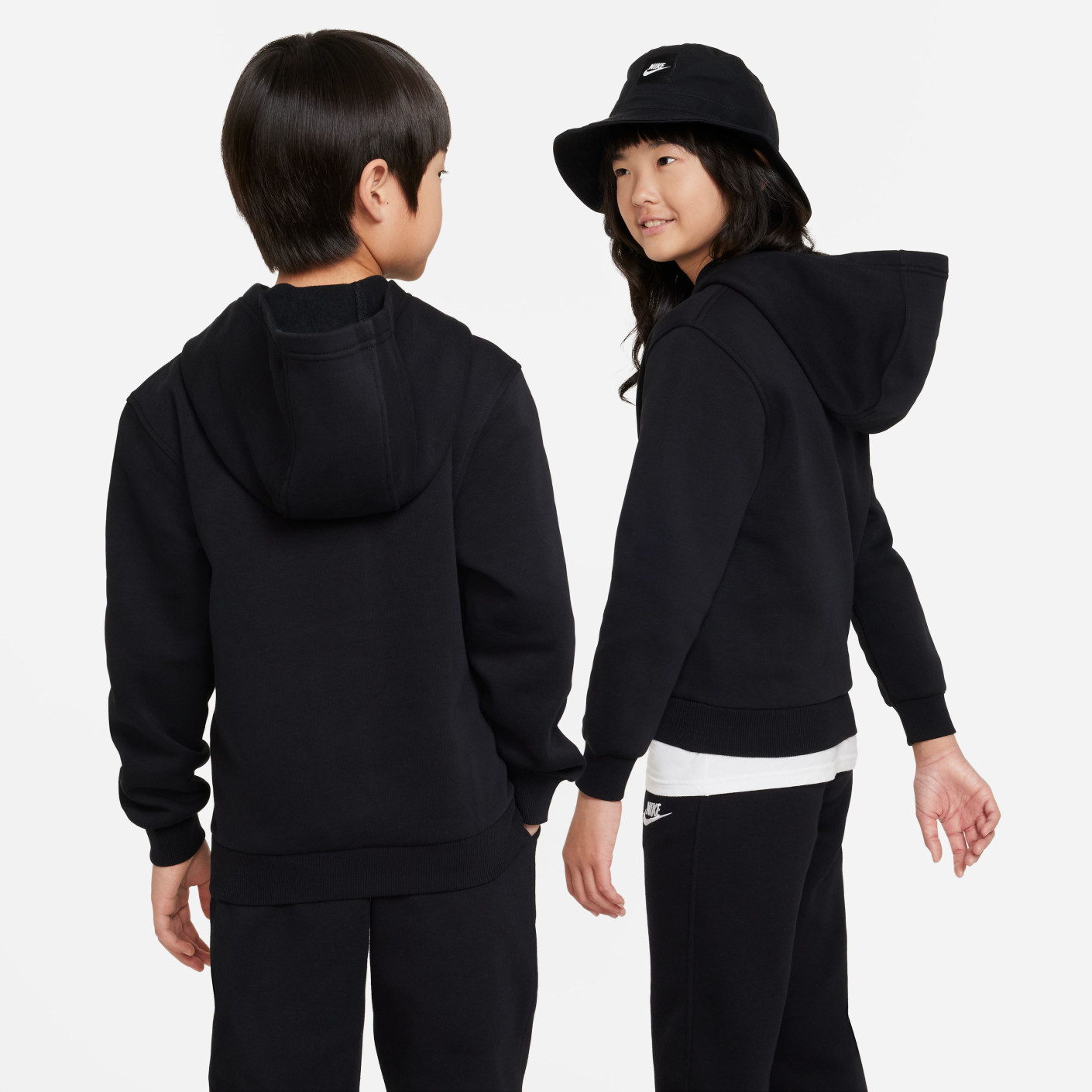 Nike Sportswear Club Fleece Hoodie Trainingspak Kids Zwart Wit