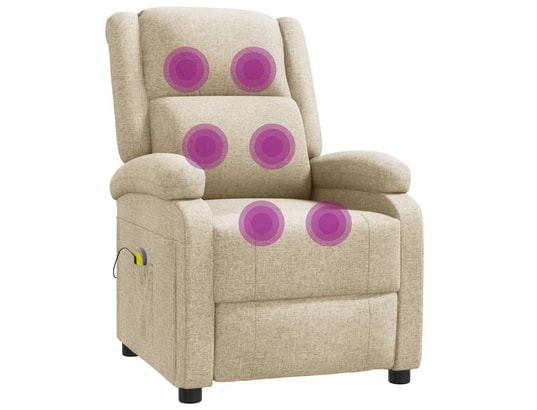 VIDAXL - Fauteuil Relaxation Fauteuil de massage - crème - tissu - 70x141x81cm
