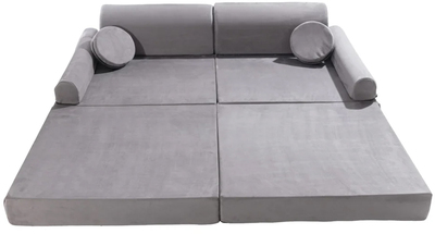 Meowbaby Play Premium Slimcord  Byggbar Sofa, Grå