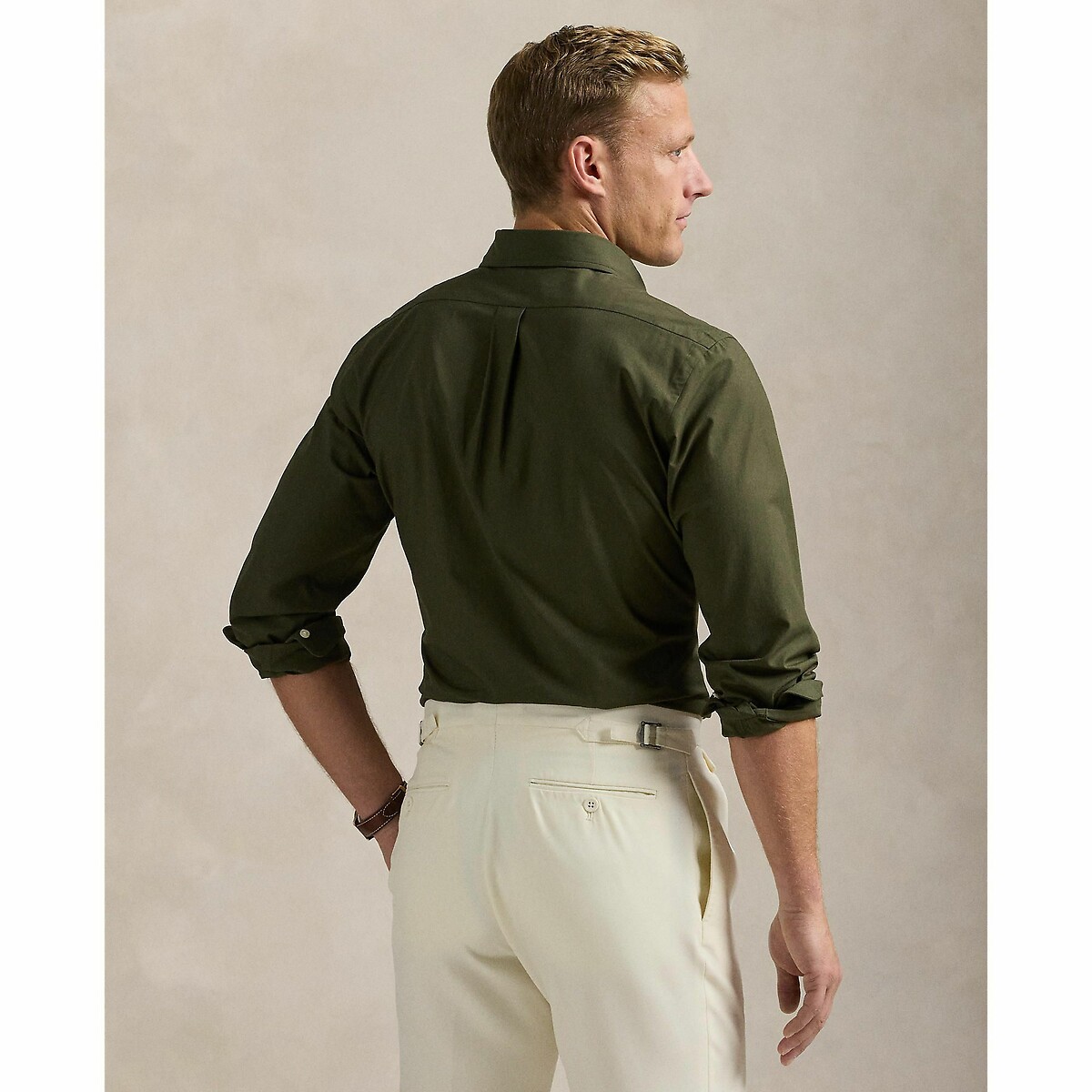 POLO RALPH LAUREN<br>Camisa de popeline elástica, corte slim