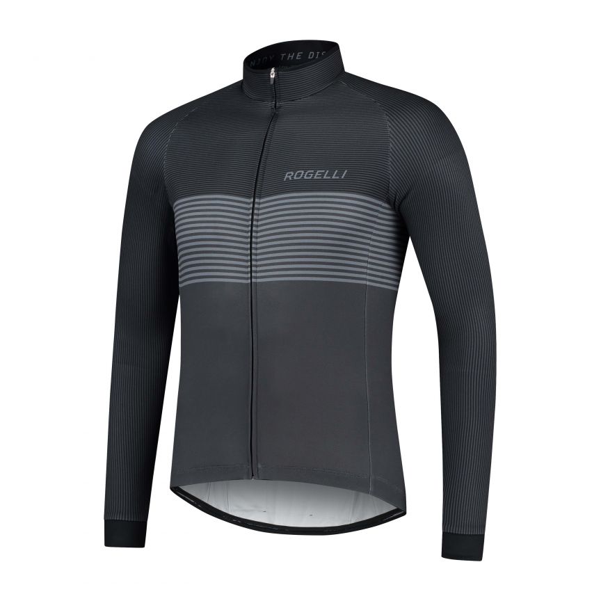 Rogelli Boost Cykeltrøje, Lange Ærmer, Grå/Sort