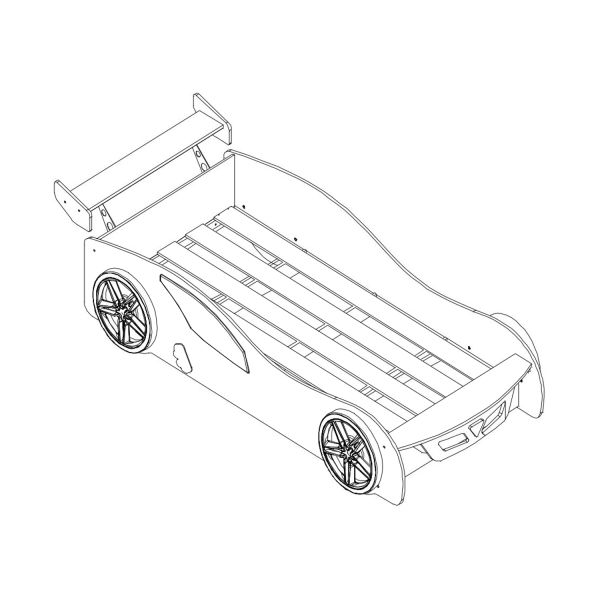 Vipack Autobed MRX Sleepcar Black 90 x 200 cm