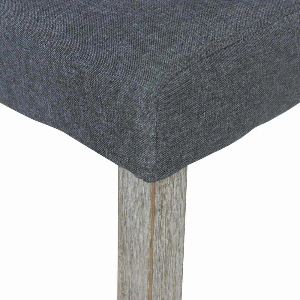 Lot de 4 chaises - rita - chaises en tissu. Pieds en bois cérusé. Gris clairs