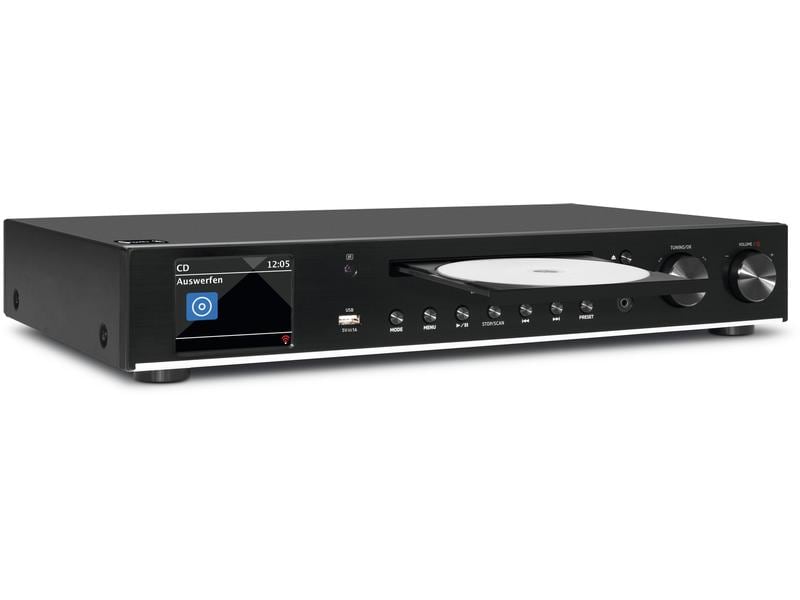 Technisat Radio-Tuner DigitRadio 143 CD V3 Schwarz HiFi-Komponente für DAB Empfang mit Streaming-Funktionen und CD-Player