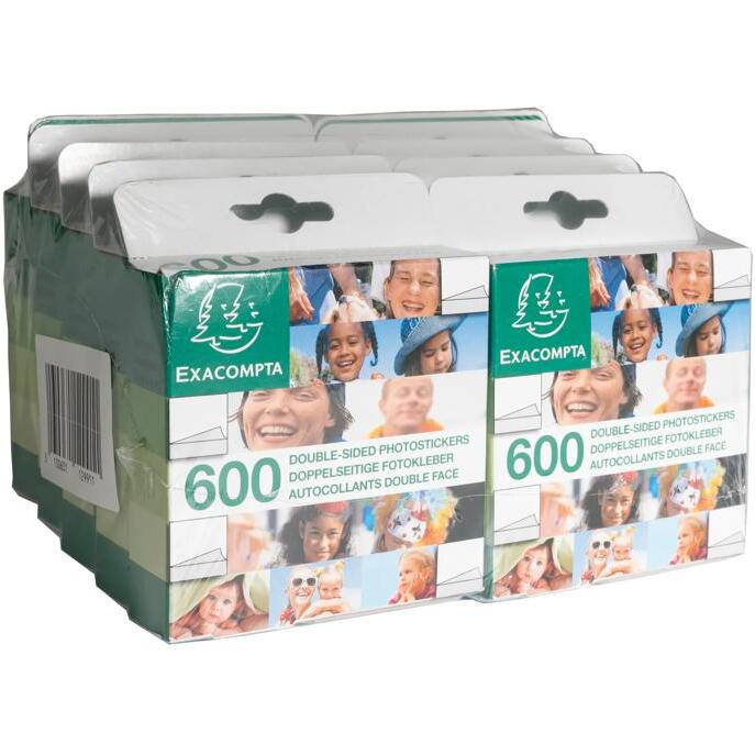 Etuis de 600 autocollants double face - Blanc