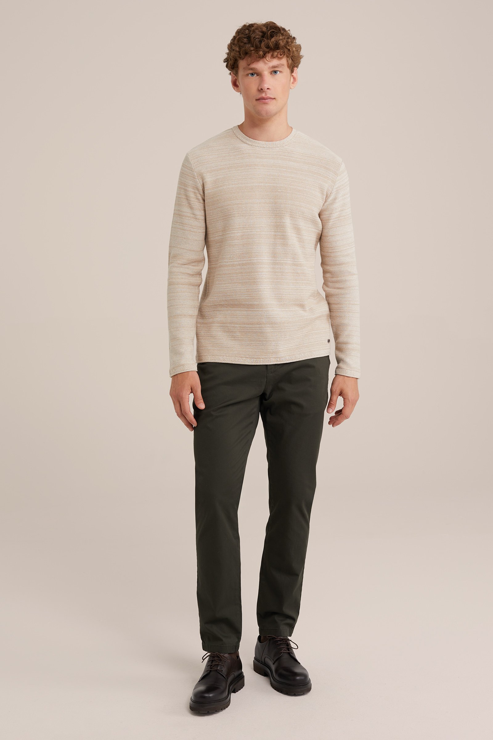 slim fit chino met stretch Fundamentals Legergroen