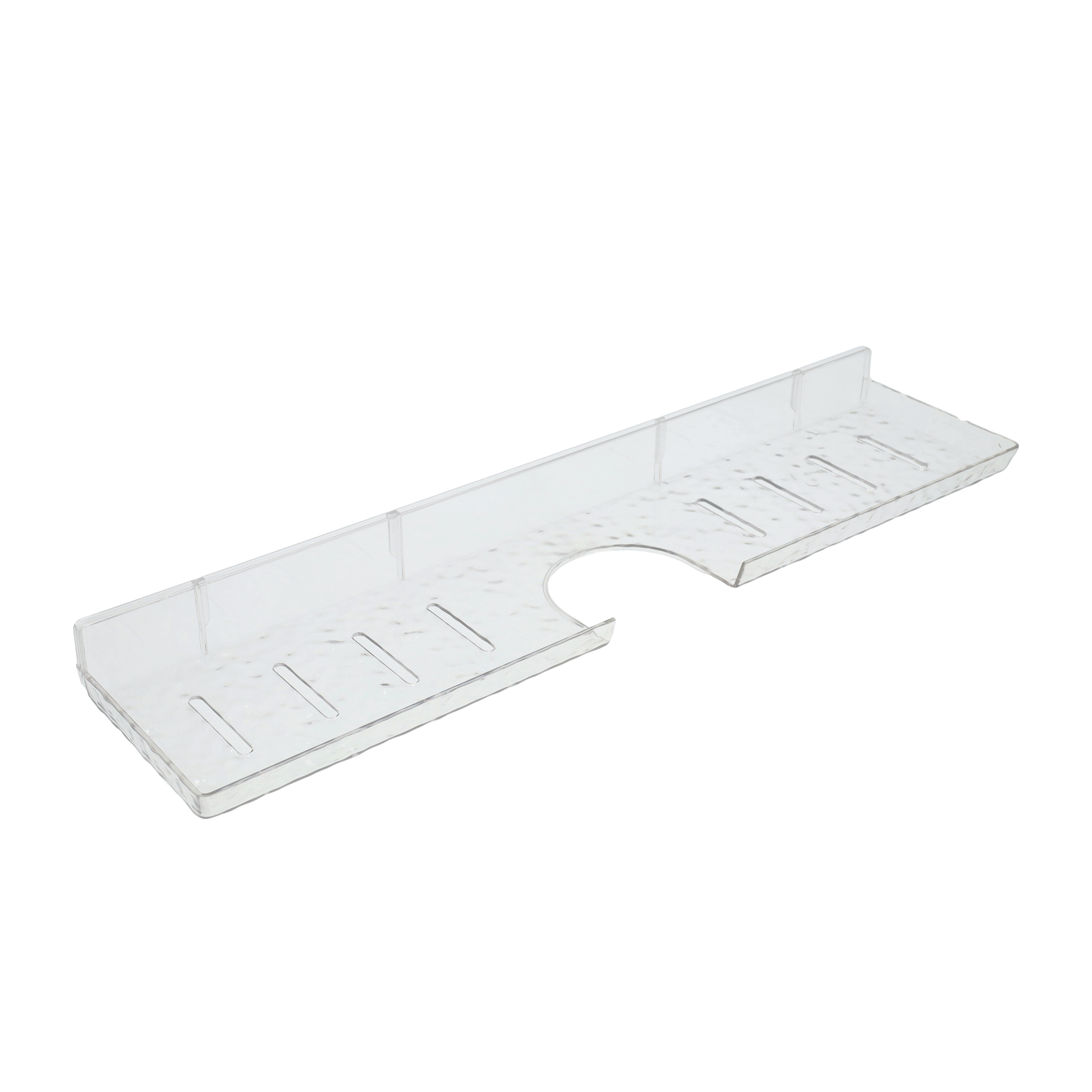 (55x11cm) Schwebendes Badezimmer Wasserhahn Regal Selbstklebende Waschbecken Ablage Wandregal ohne Bohren - Transparent
