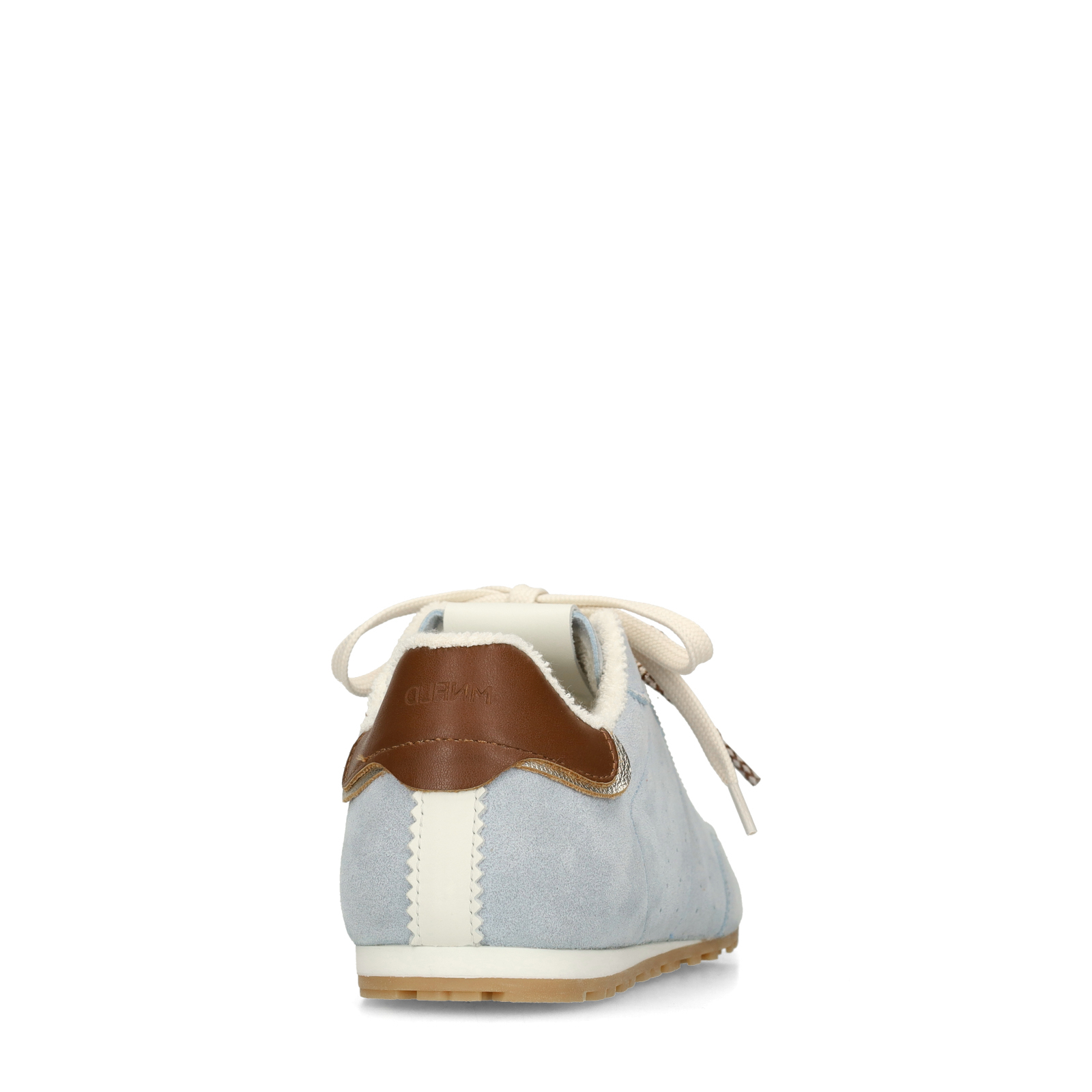 Blauwe suède sneakers met dubbele vetersluiting