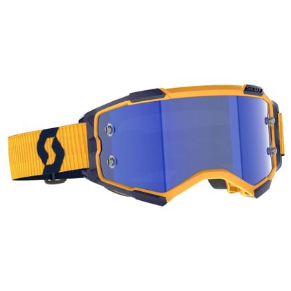Masque cross Scott Fury - dark yellow/dark blue blue chrome works 2024 - Jaune / Bleu