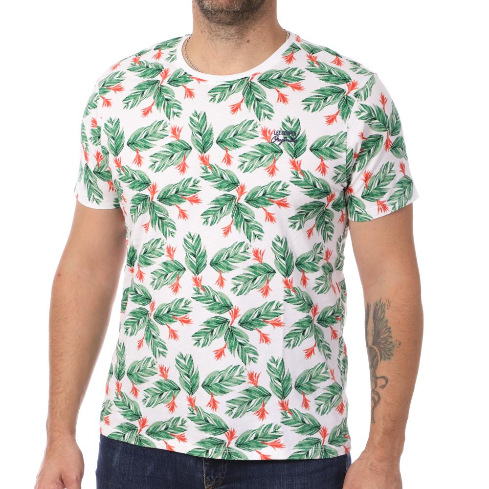 Lee Cooper T-shirt Blanc/Vert Homme Lee Cooper Opog