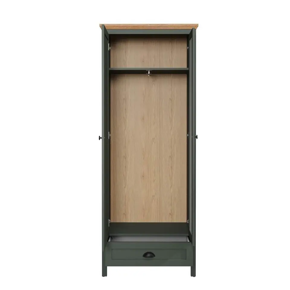 Hioshop Stanton kledingkast groen- eik decor