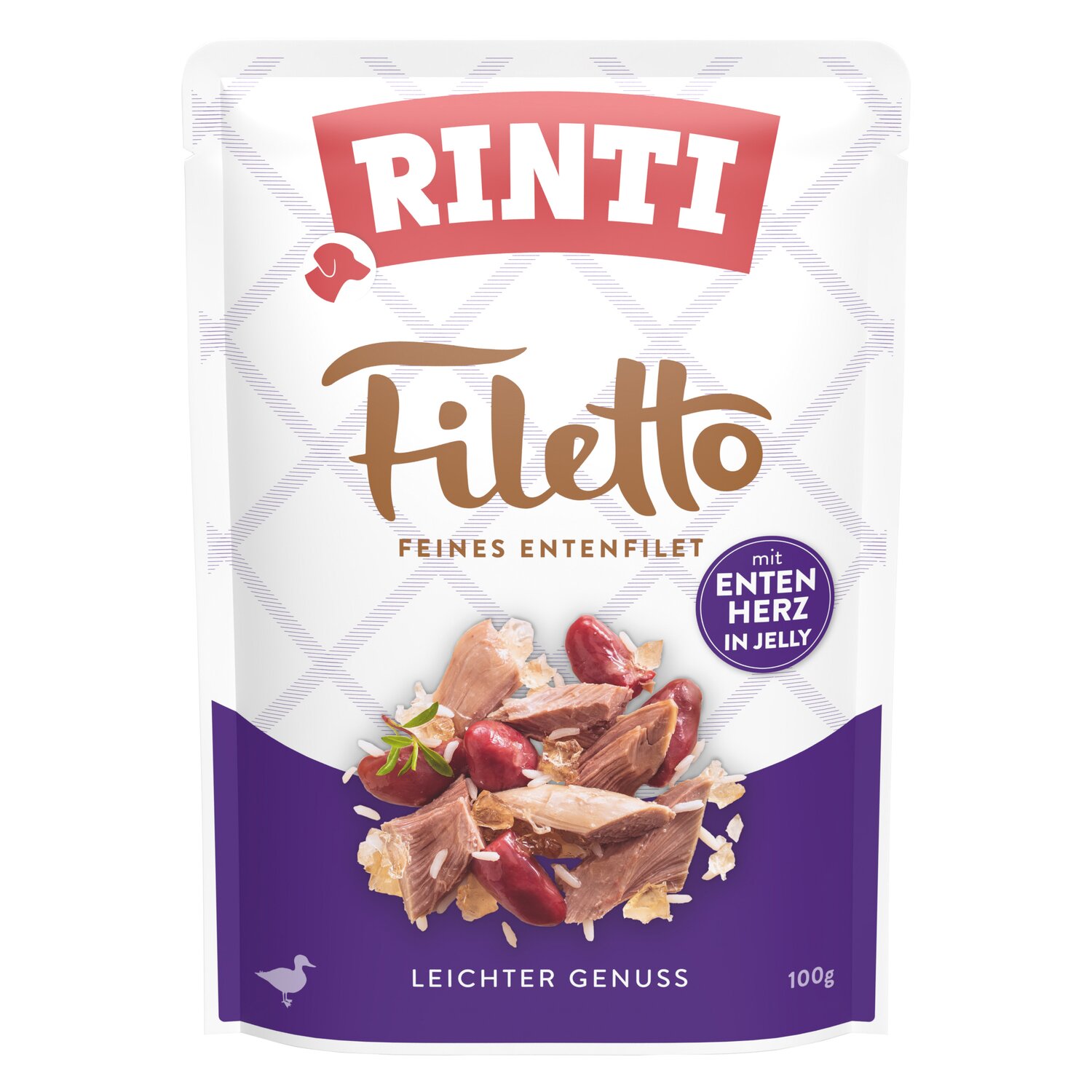 RINTI Nassfutter Filetto  - 100g - Ente/Herz