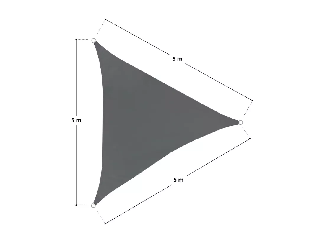Voile d'ombrage triangulaire étanche 160g/m² UV50+ protection solaire