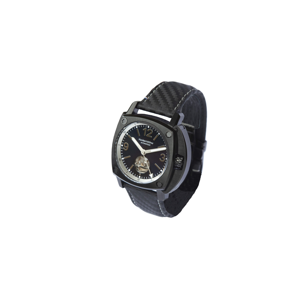 Montre HUMBERT-DROZ hd10 homme automatique, bracelet cuir noir