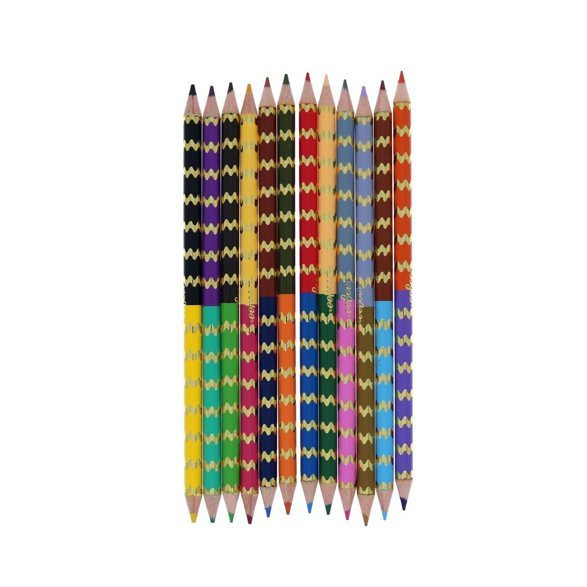 Lot de 12 crayons double face 