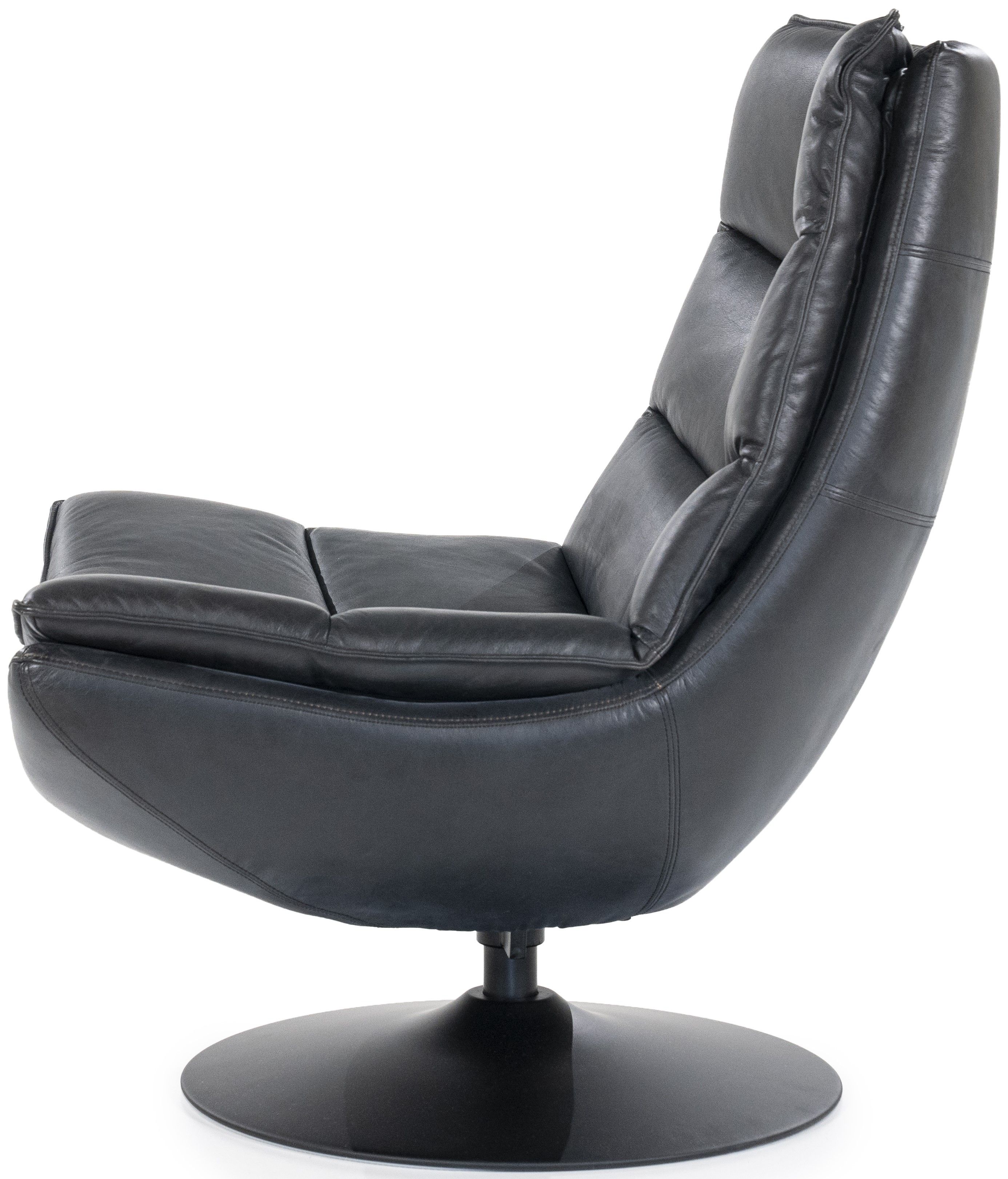 Draaifauteuil - zwart boho leder | 95939 Sven B89 x D86 x H93 cm
