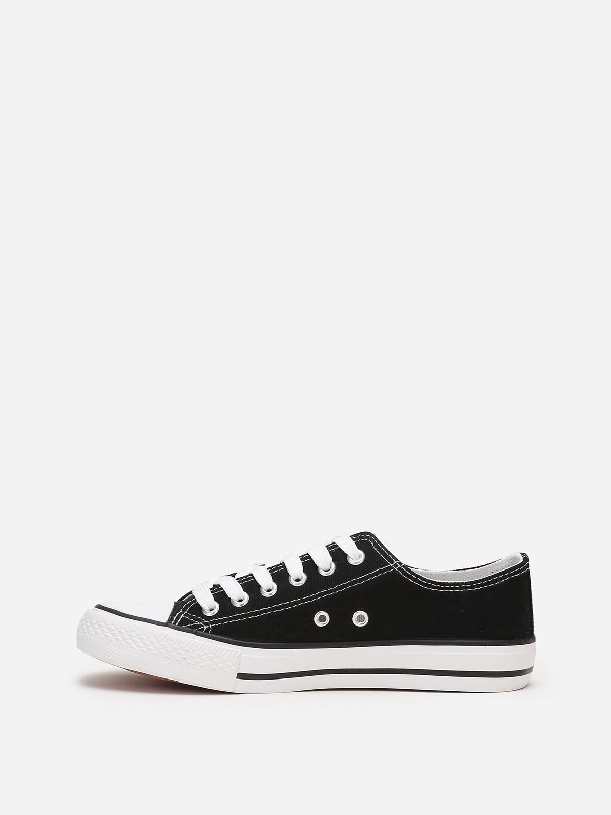Tennis basses en toile grandes tailles- Noir