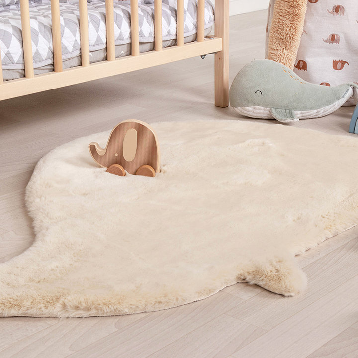 Kindervloerkleed - Huggy Walvis Creme | Super fluffy!