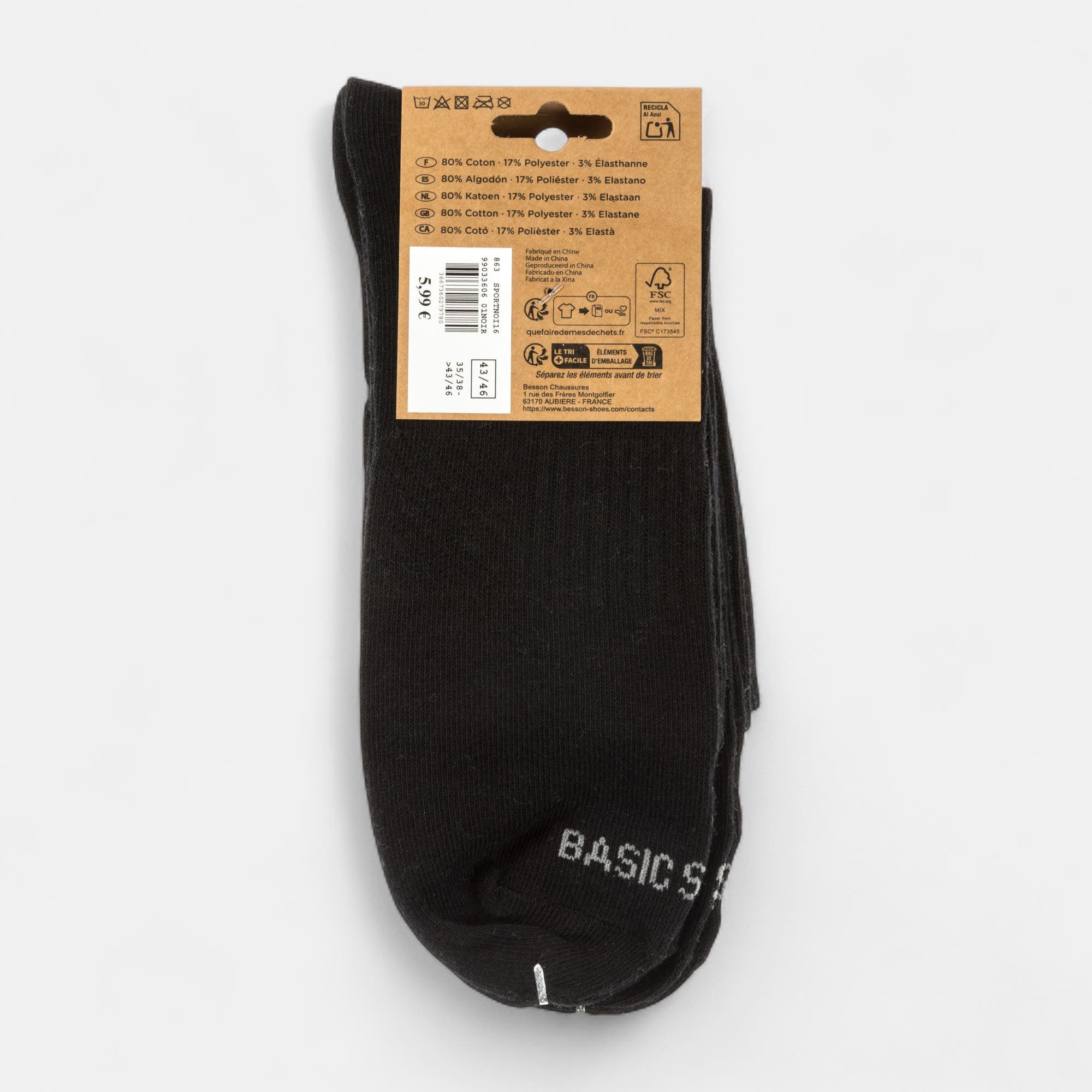 Chaussettes Homme noir