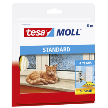 Tesa Tochtband I-profiel zelfklevend wit 6m