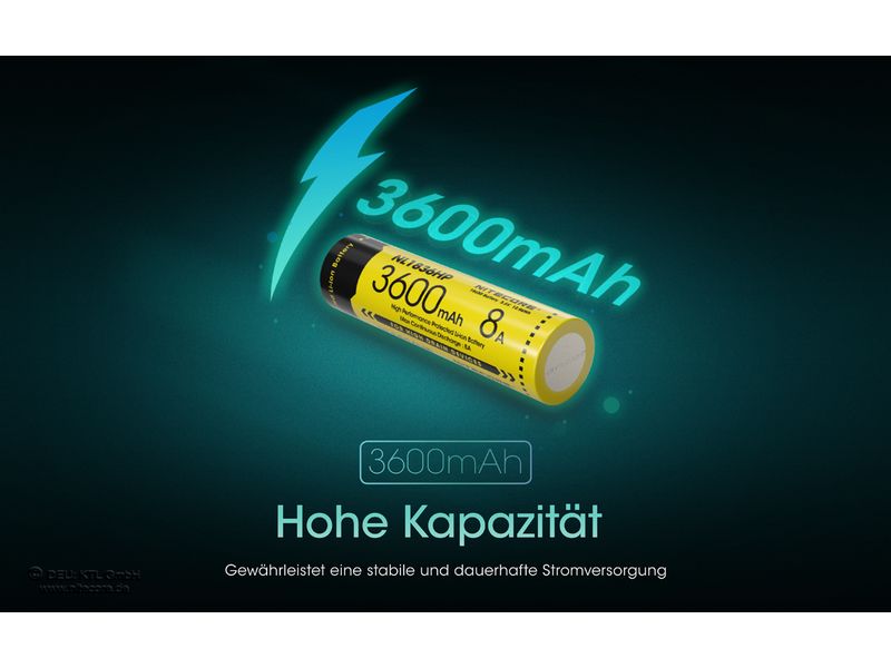 Nitecore Akku NL1836HP Li-Ion Typ 18650 3600 mAh, 1 Stück Akku