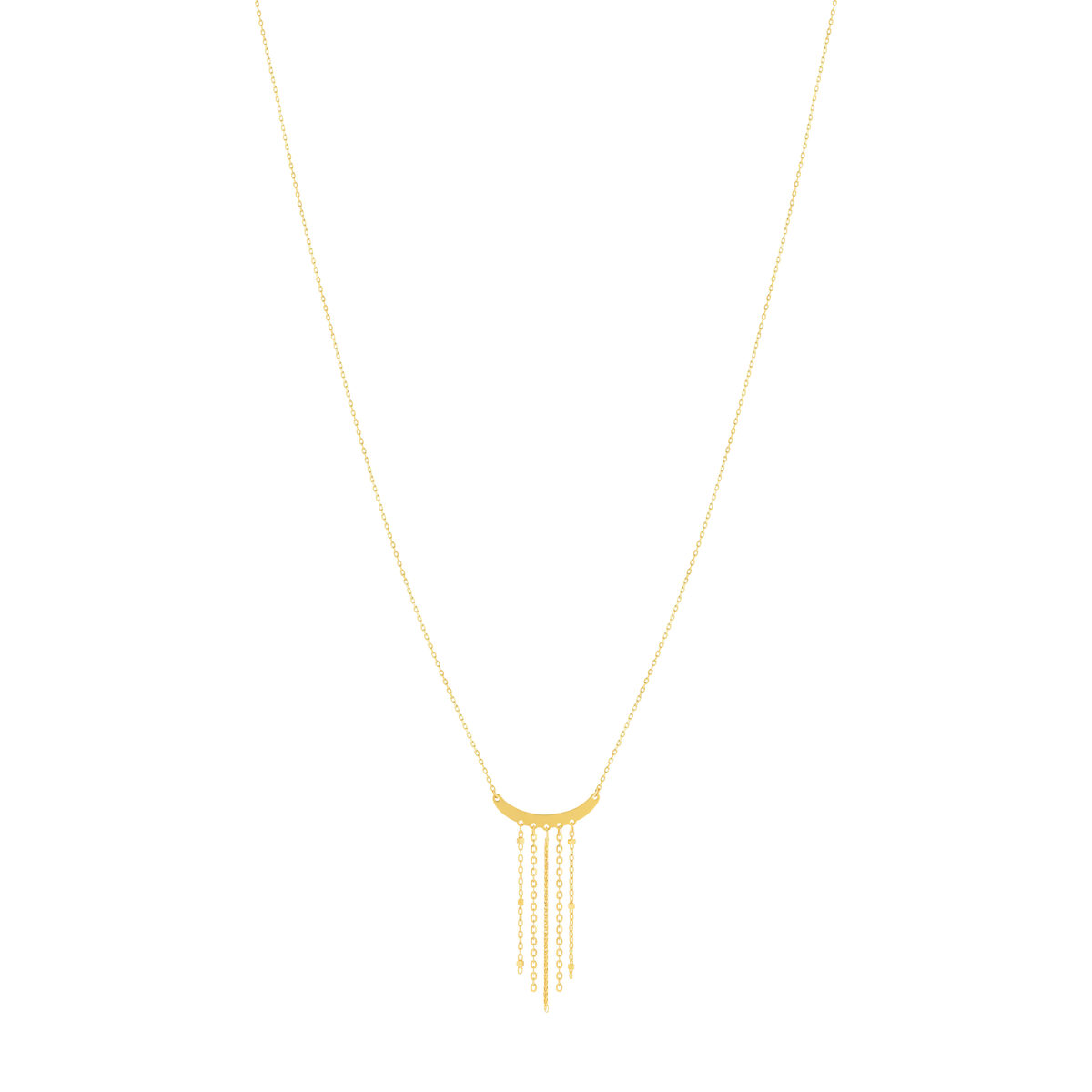 Collier or jaune 750 chainnettes en pampille 42 cm