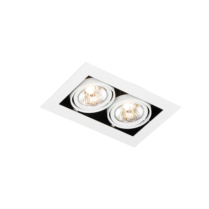Moderne inbouwspot wit 2-lichts verstelbaar - Oneon 70