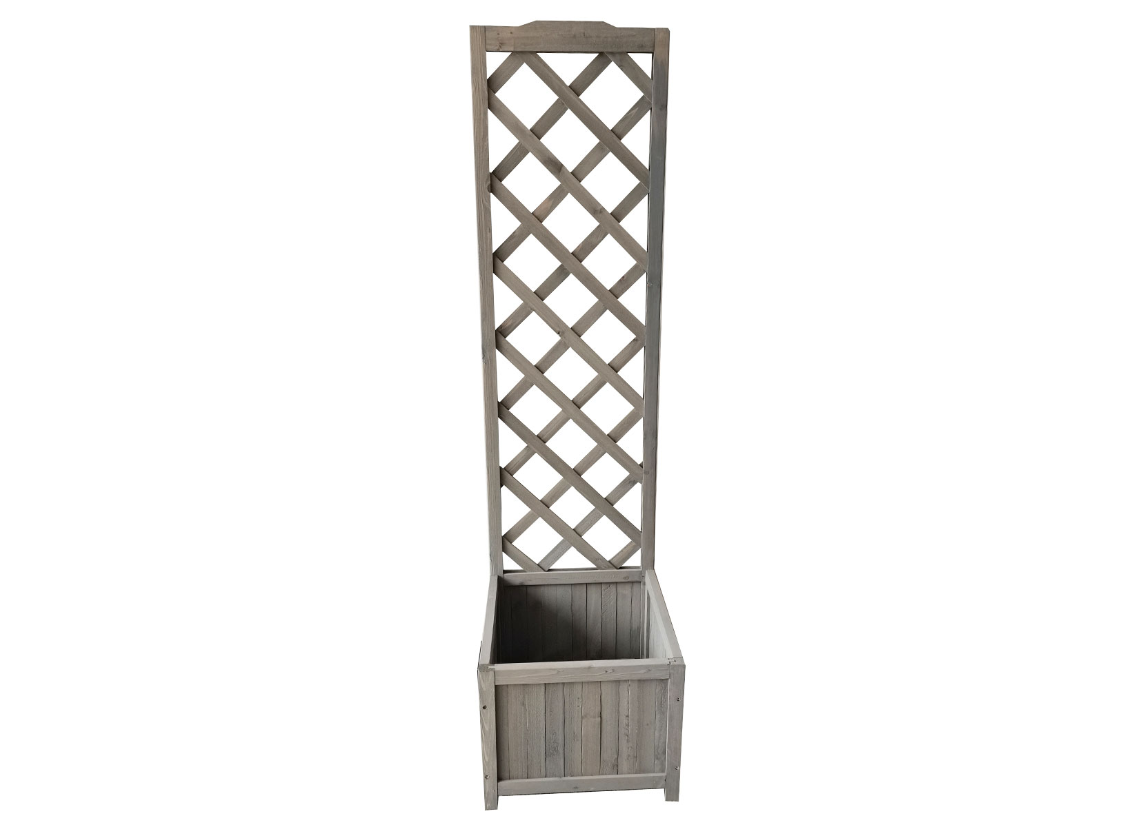 Pflanzkübel mit Rankhilfe aus Holz 146cm 2er-Set Grau