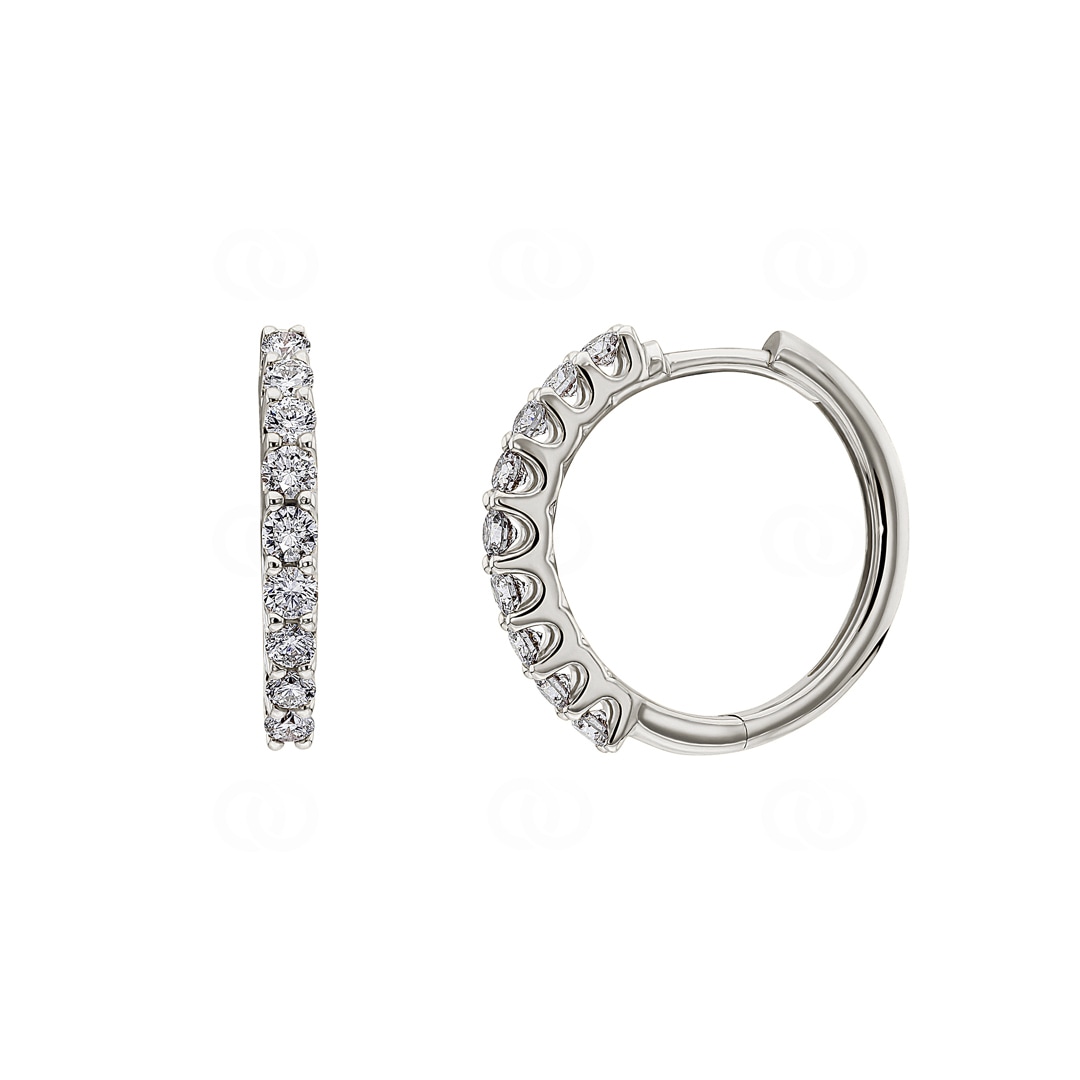 0.50 Karat Diamant-Kreolen 750/18 K Weissgold Ø 17mm