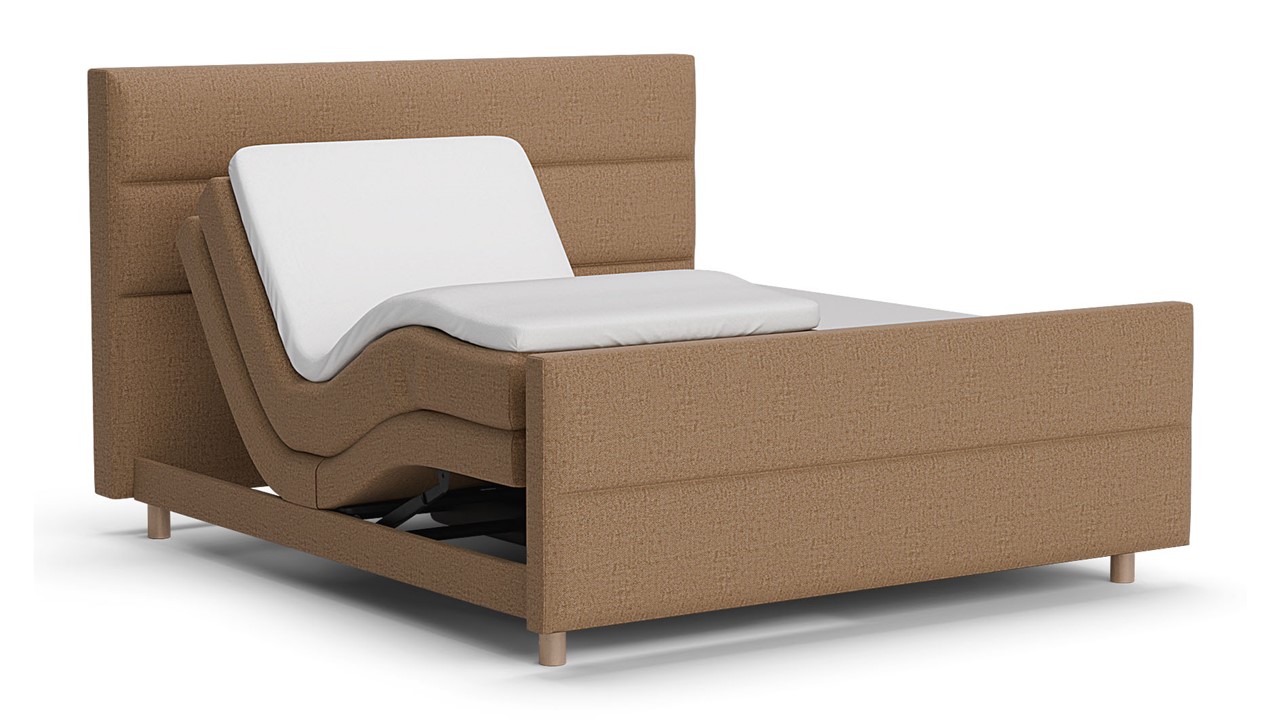 Elektrische boxspring Mica - Soft touch mocha mousse