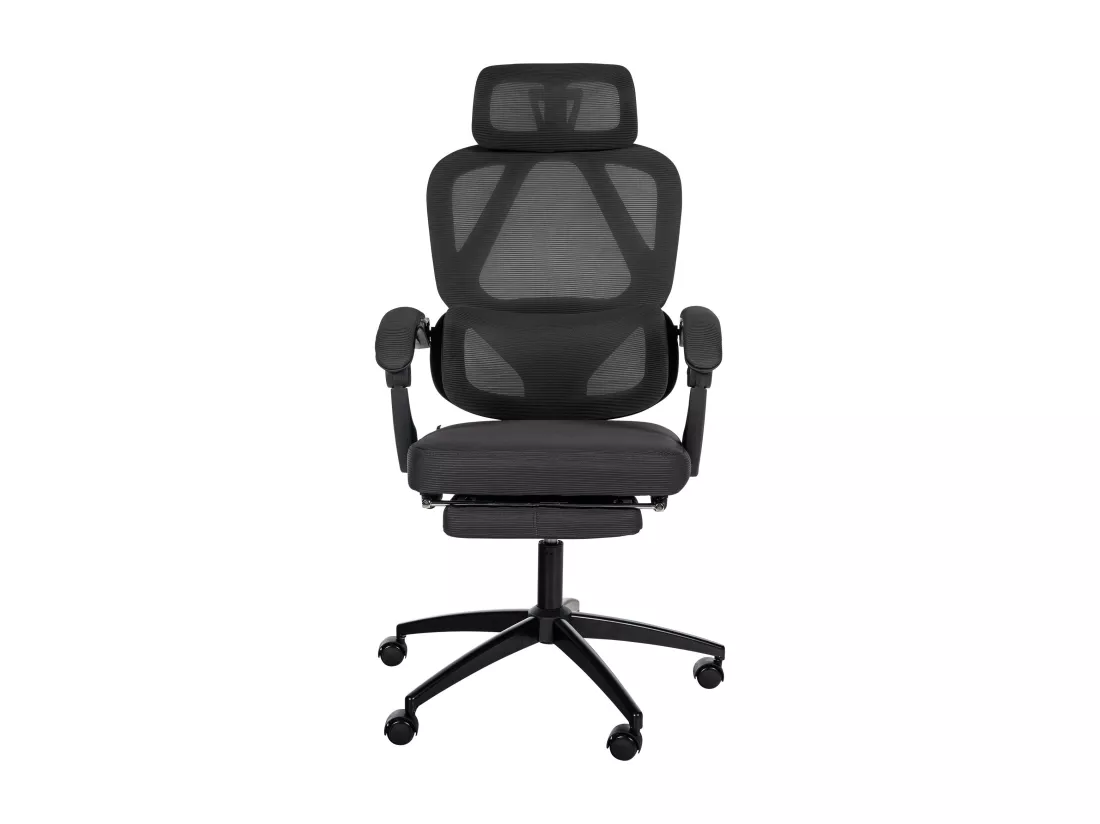 Chaise de bureau - Tissu & Blanc - Noir - Gander