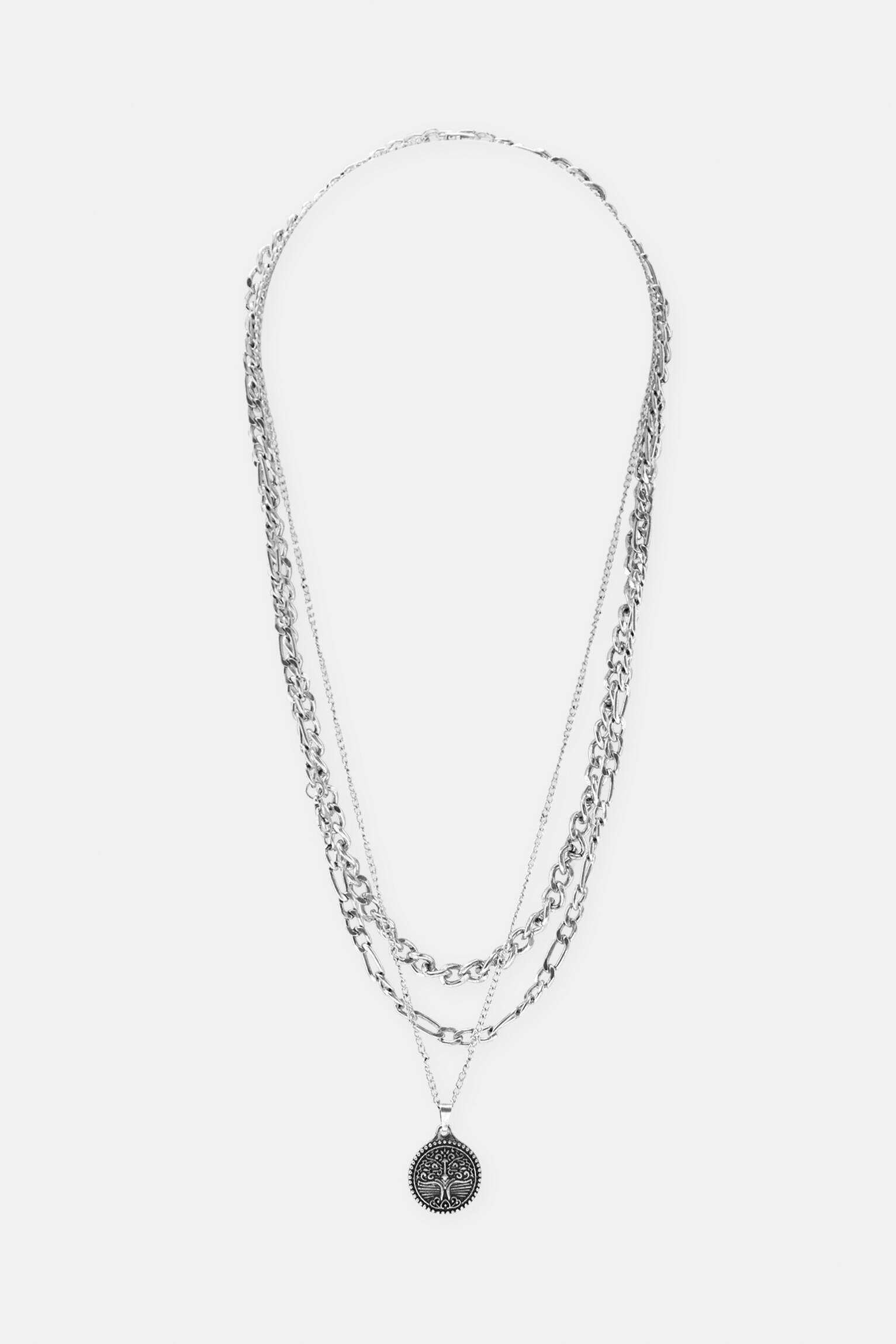 Conjunto de 3 colares com pingente de som de primavera - Prateados