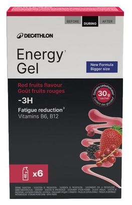Gels énergétiques Decathlon Nutrition Energy Gel Fruits rouges - 6x46g