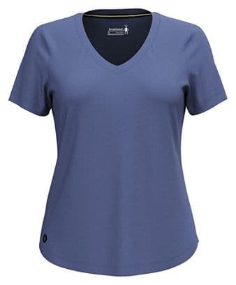 T-Shirt Technique Femme Smartwool Active Ultralite Col V Bleu