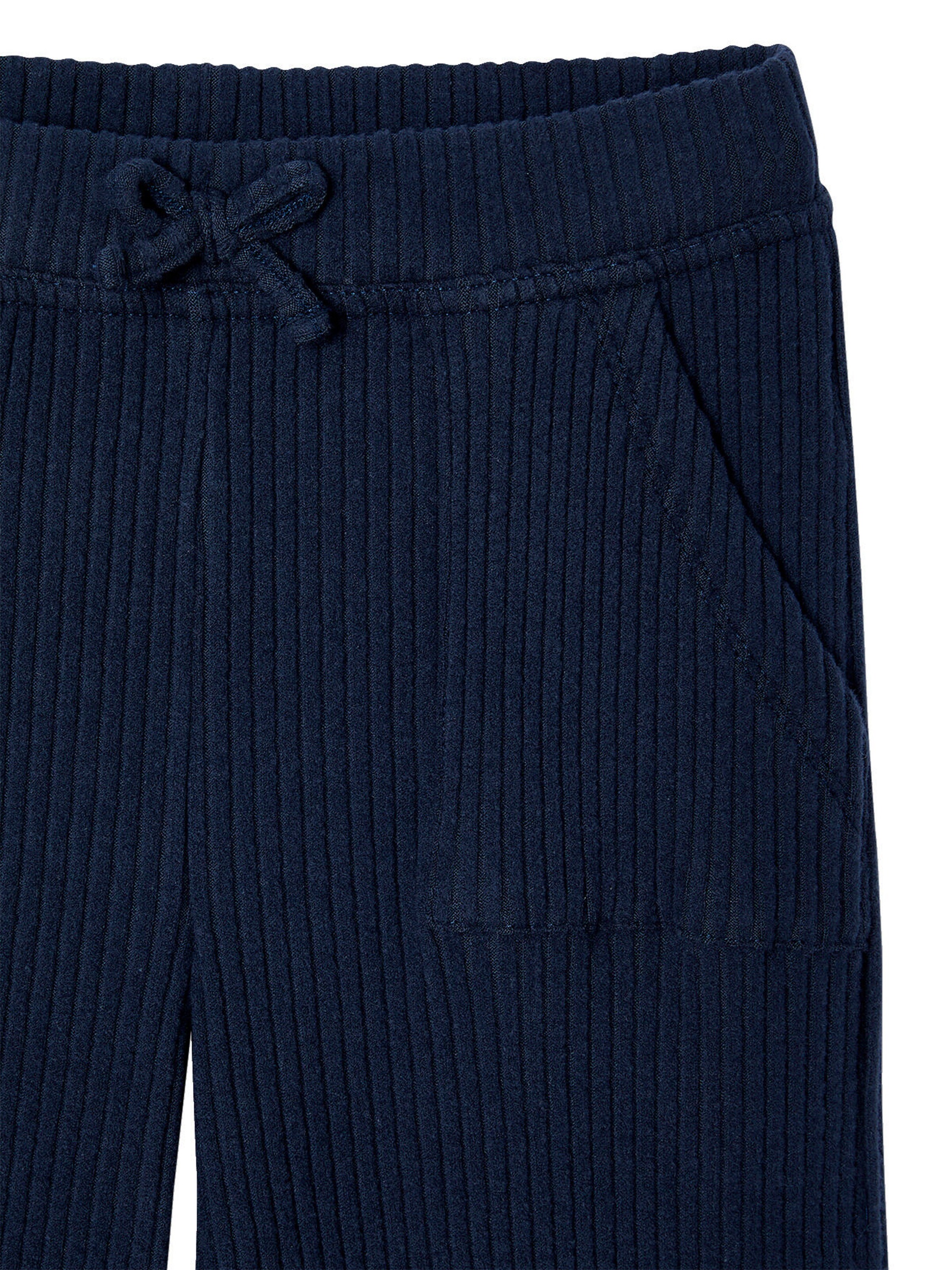 Vertbaudet Weite Mädchen Hose aus Rippmaterial marine