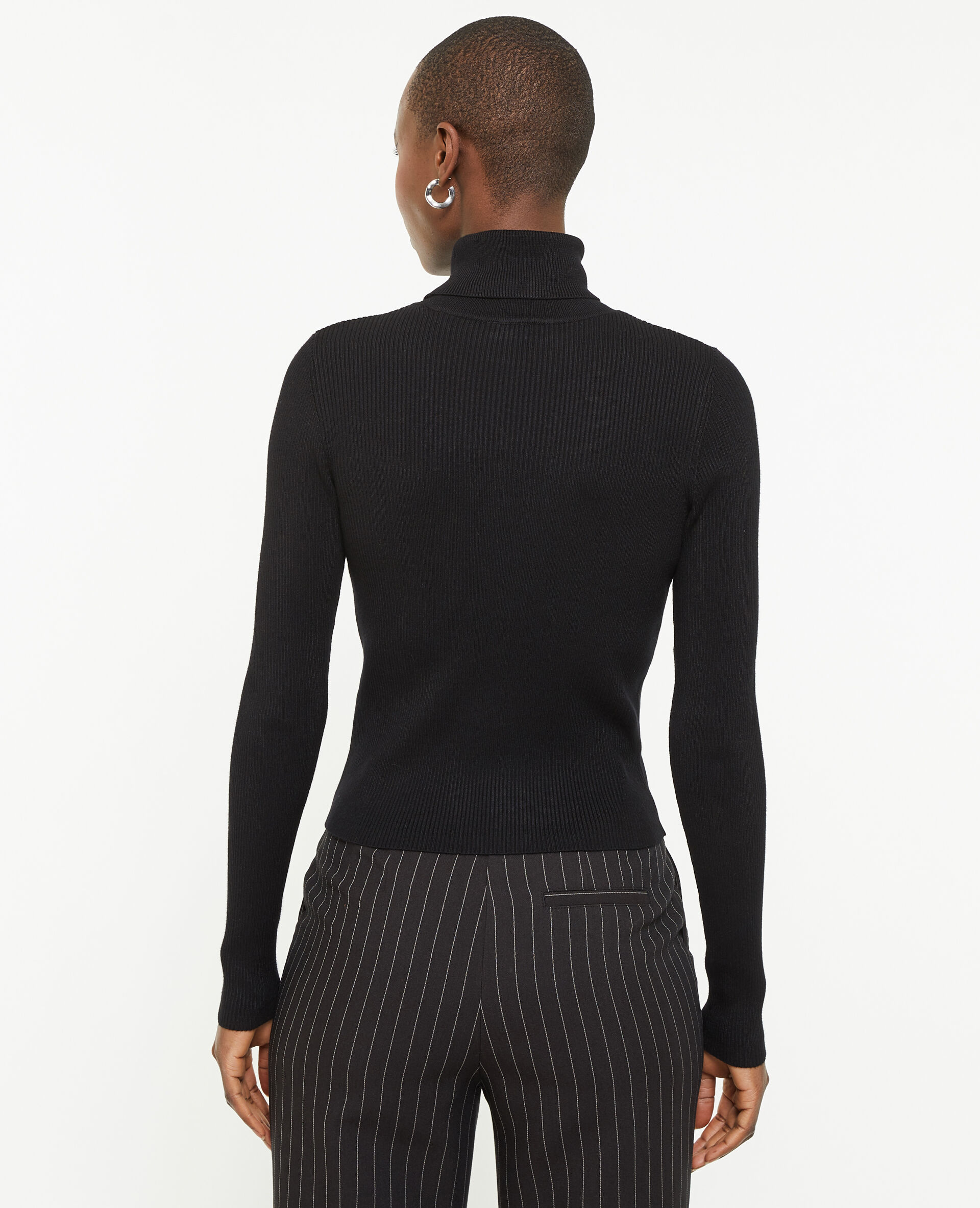 Pull à col roulé court - Noir