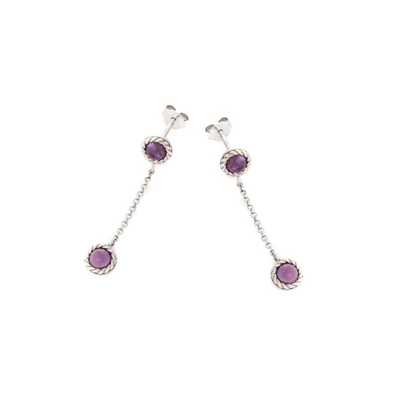 BO AMETHYSTE ARGENT RHODIE