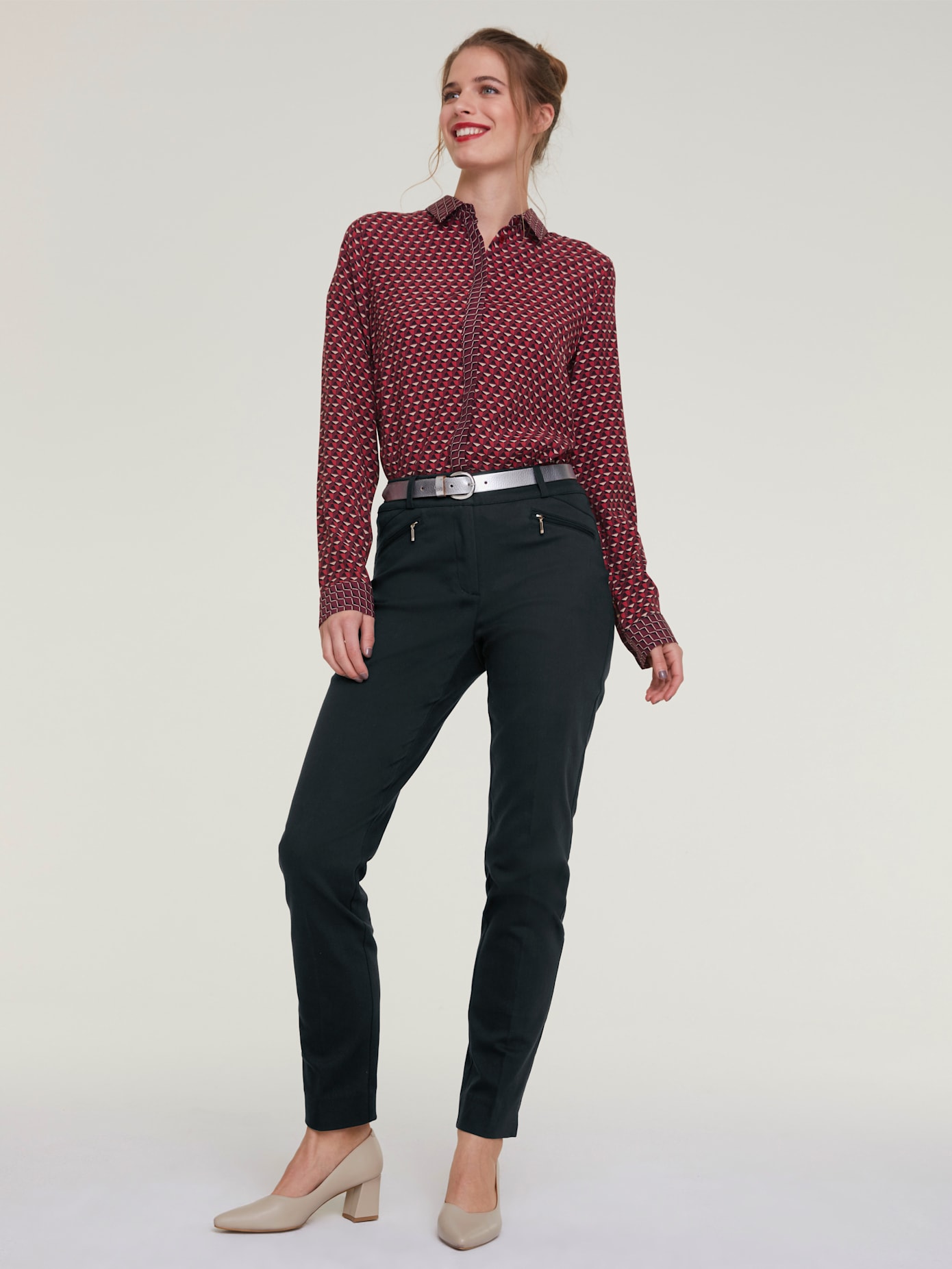 Chemisier look graphique, aspect patchwork