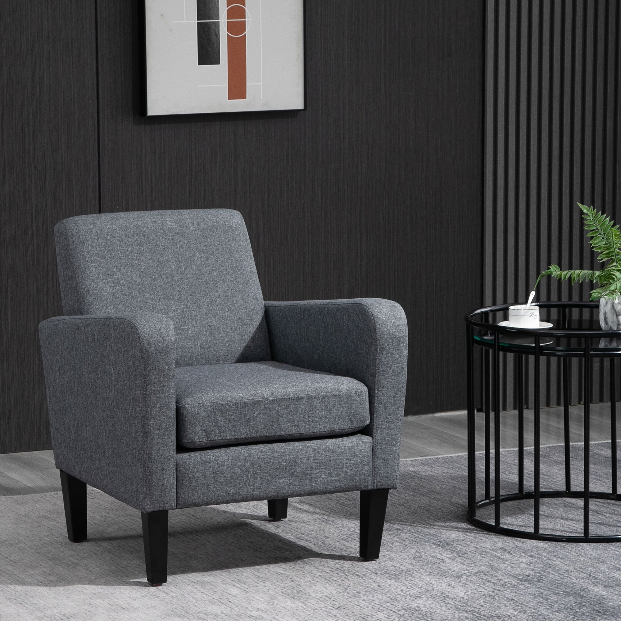 HOMCOM Einzelsessel zum Relaxen hellgrau 66 x 72 x 74 cm (LxBxH)