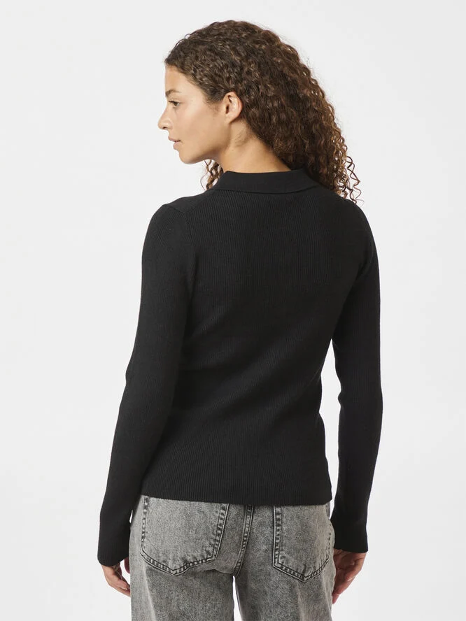 Neo Noir Panama Knit Blouse Black
