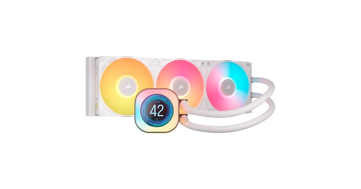 CorsairiCUE LINK TITAN 360 RX LCD RGB waterkoeling  (Wit, 4-pins PWM fan-connector)