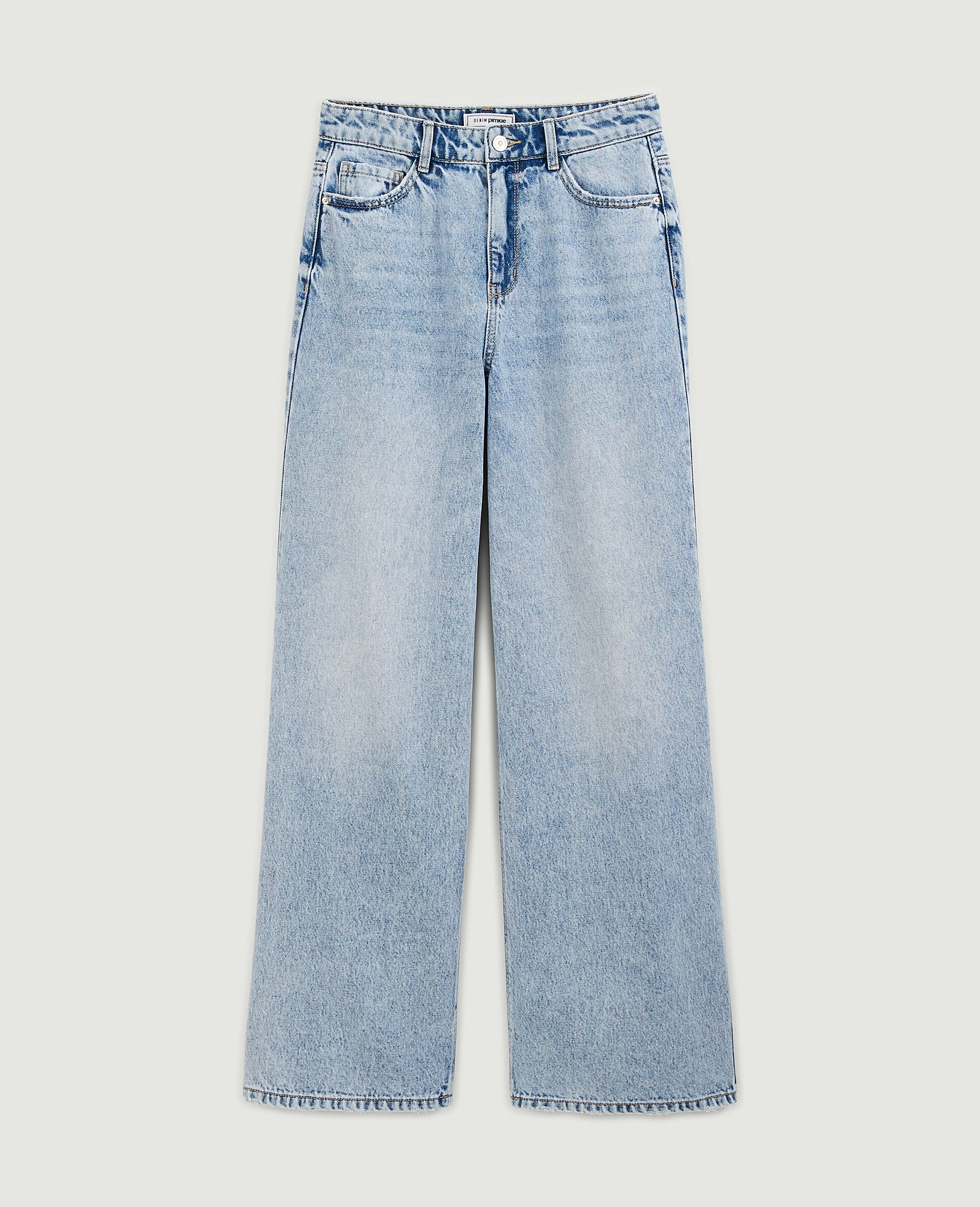Jean wide taille haute - Bleu